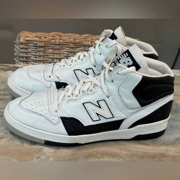 Men’s NEW BALANCE P740 James Worthy black/white high top sneakers- Size 12 - Picture 3 of 11